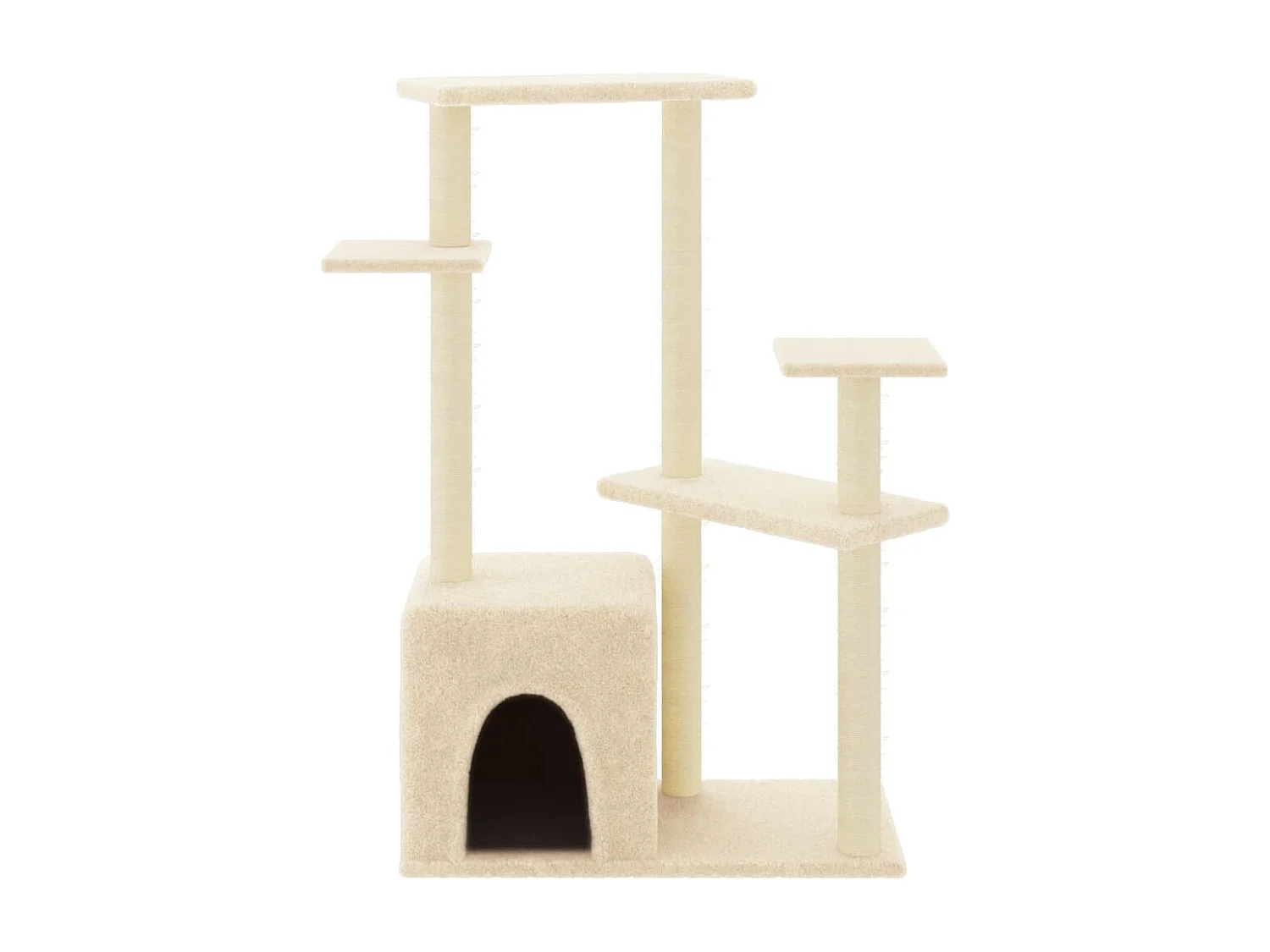 Eirisse  Arbre à chat avec griffoirs en sisal crème 107,5 cm