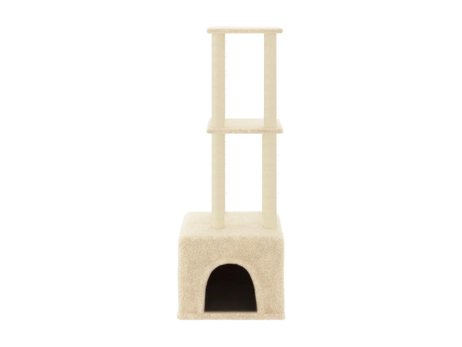 Hemiksem  Arbre à chat avec griffoirs en sisal Crème 133,5 cm