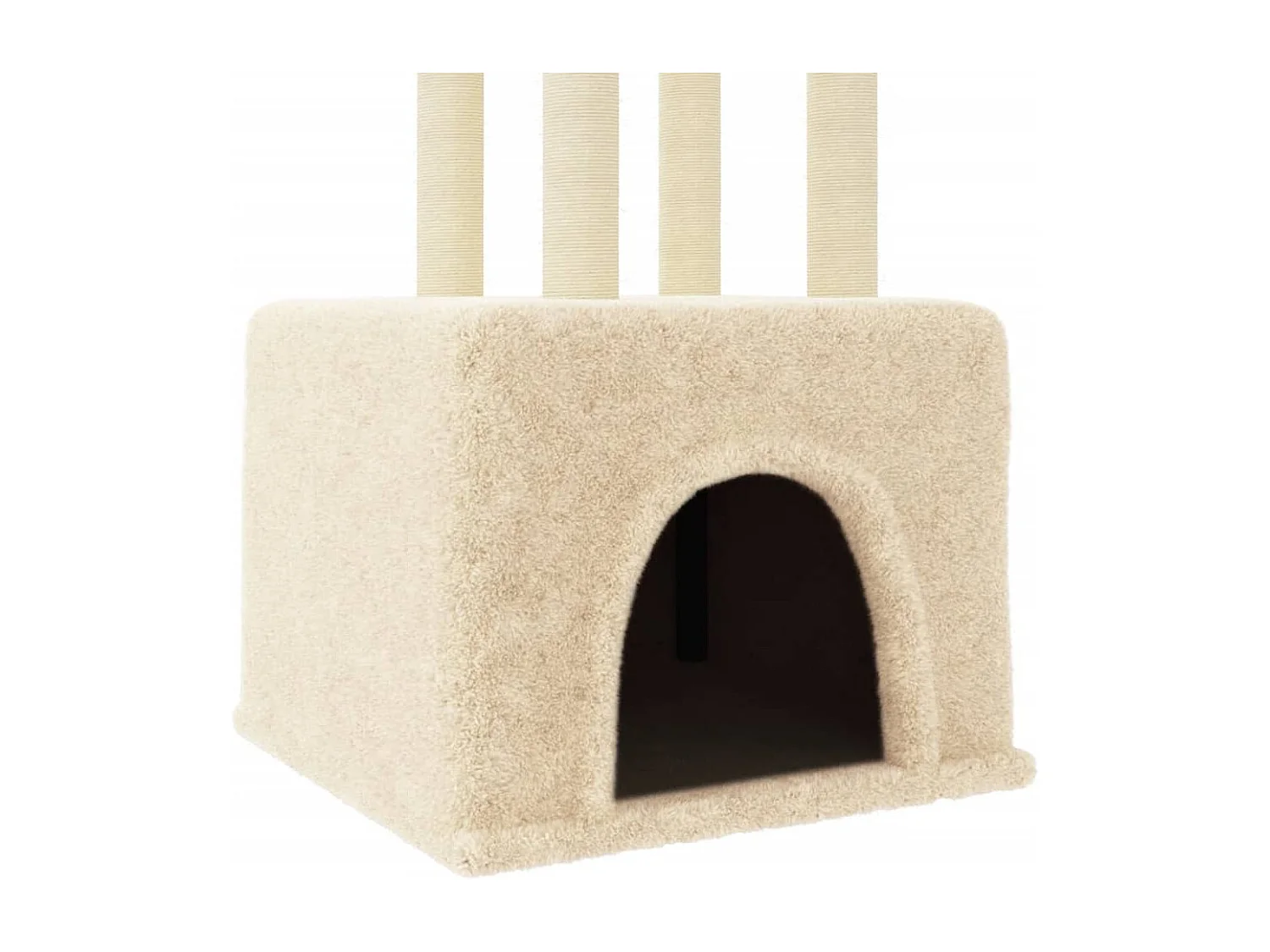 Hemiksem  Arbre à chat avec griffoirs en sisal Crème 133,5 cm