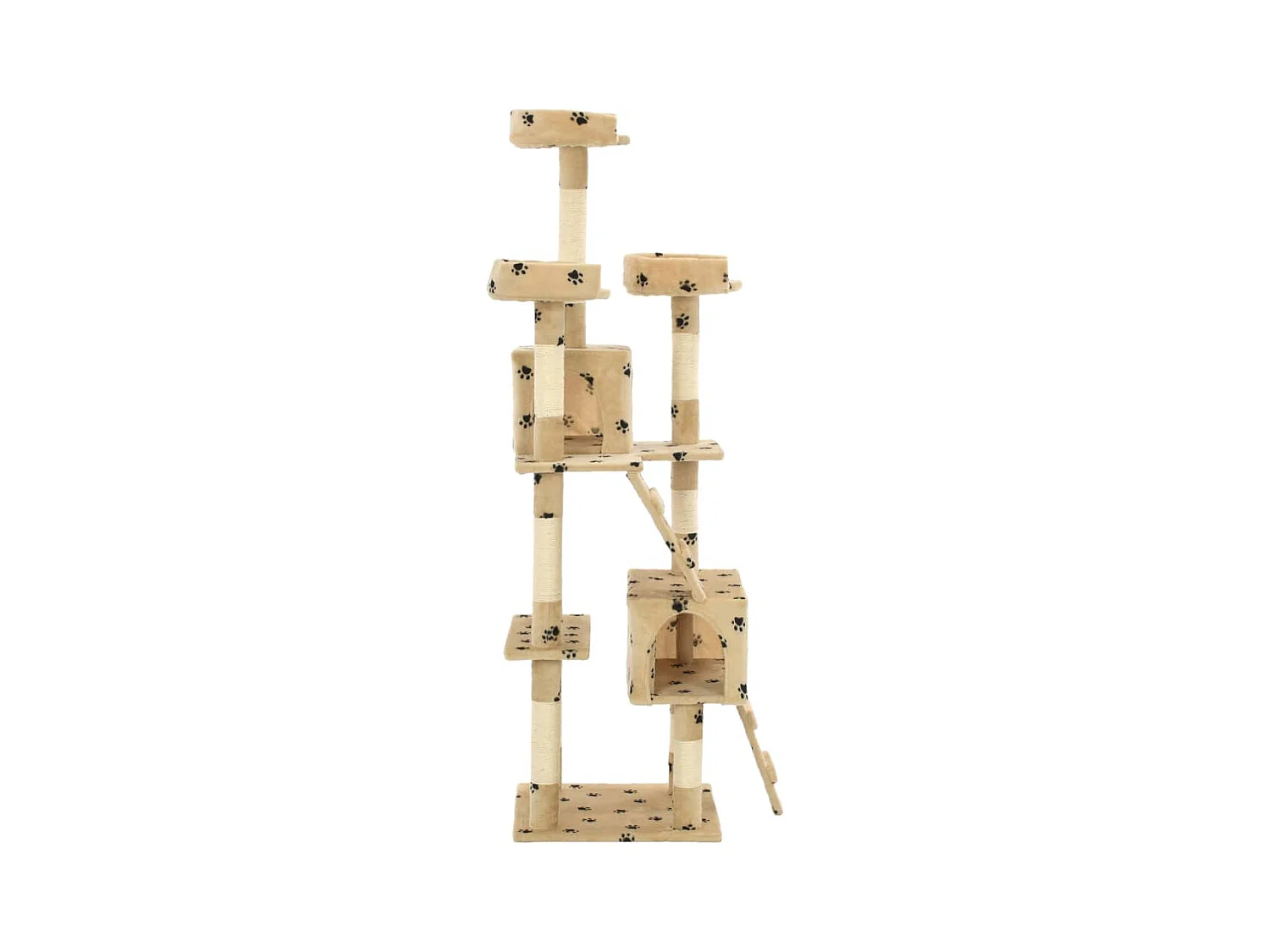Nidrik  Arbre à chat et griffoirs en sisal 170 cm Beige Motif de pattes