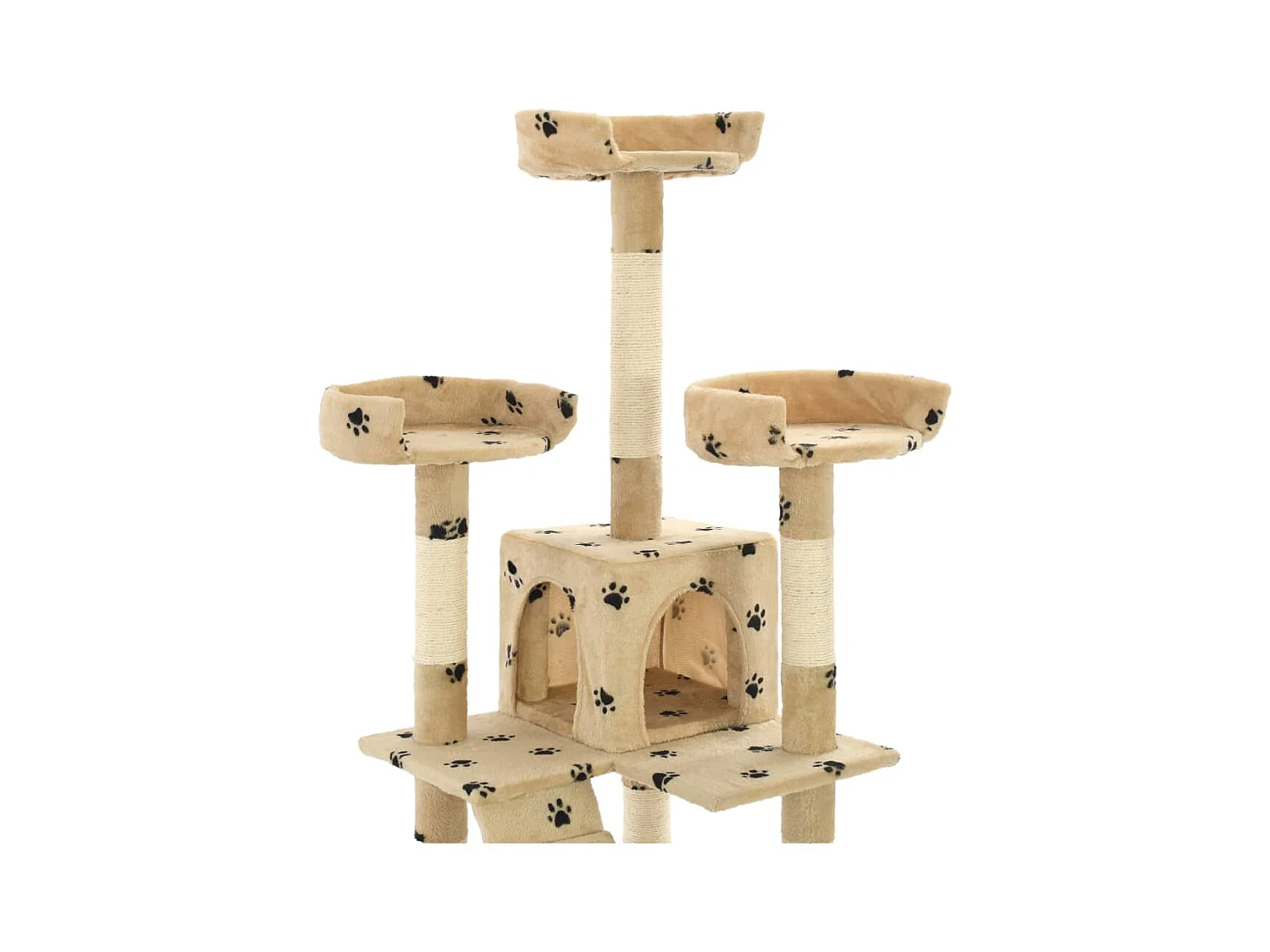 Nidrik  Arbre à chat et griffoirs en sisal 170 cm Beige Motif de pattes