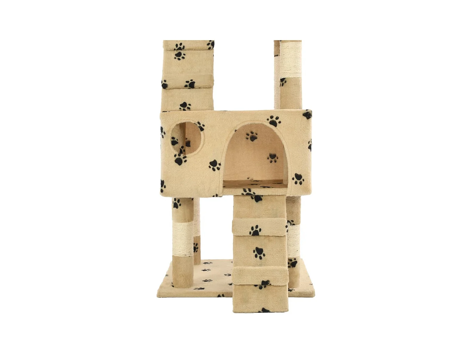 Nidrik  Arbre à chat et griffoirs en sisal 170 cm Beige Motif de pattes