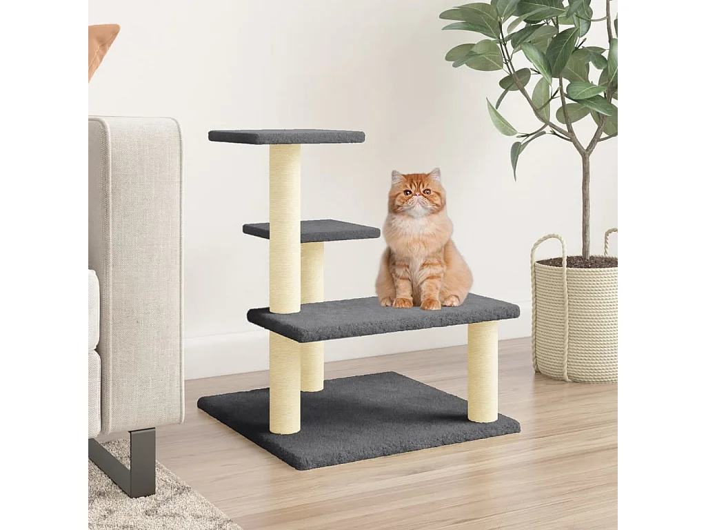Ellisville  Arbre à chat avec griffoirs en sisal Gris foncé 61 cm