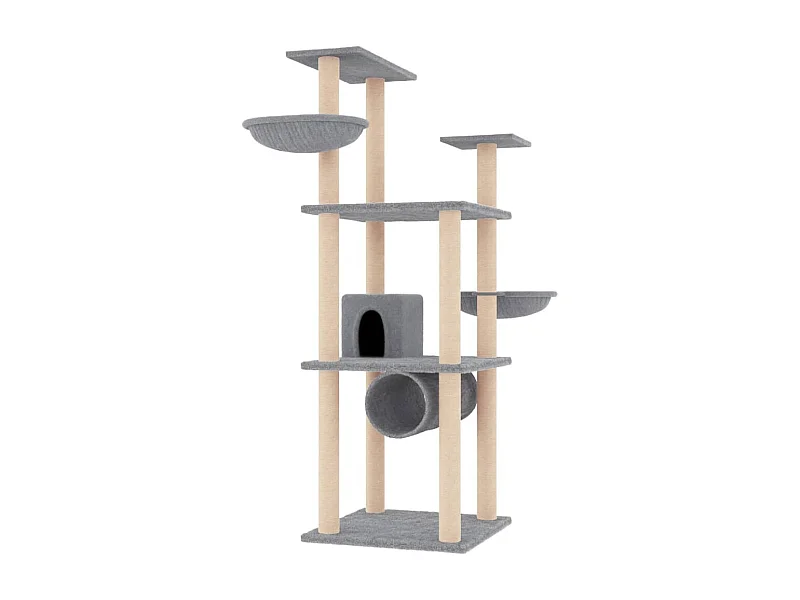 Jean-Maurice  Rascador para gatos con postes de sisal gris claro 141 cm