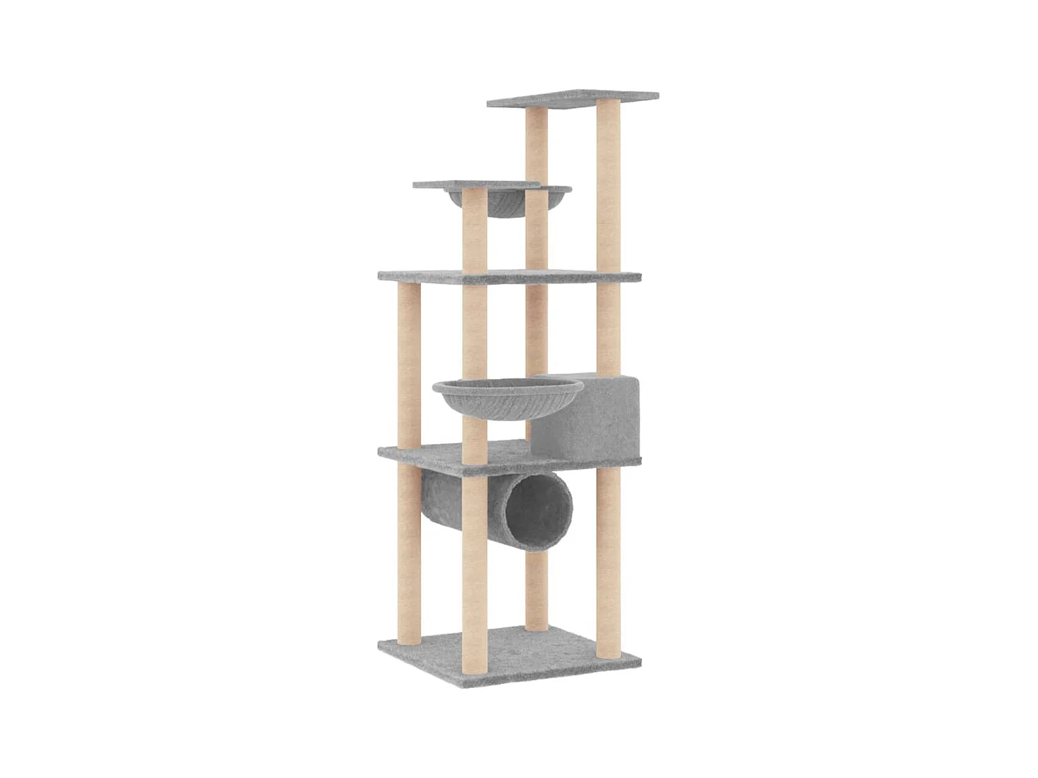 Jean-Maurice  Arbre à chat avec griffoirs en sisal gris clair 141 cm