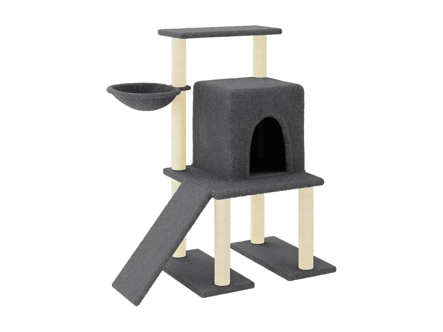 Anne-Lise  Arbre à chat avec griffoirs en sisal gris foncé 96,5 cm