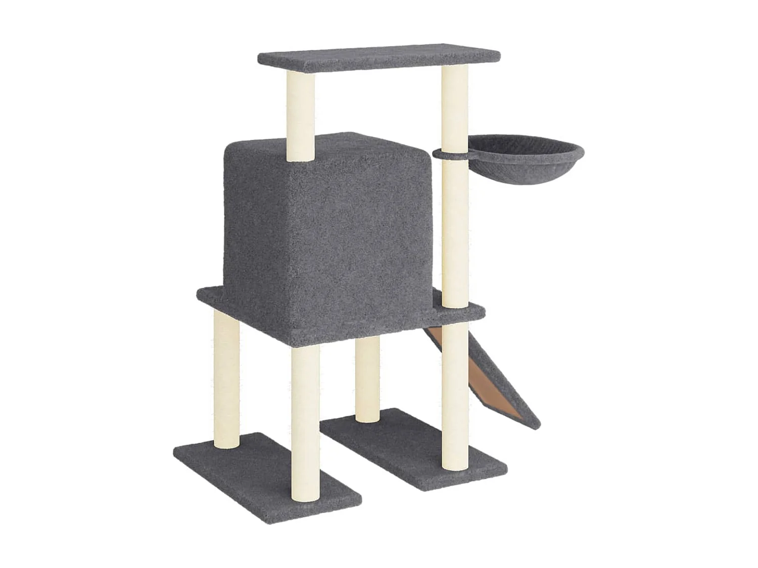 Anne-Lise  Arbre à chat avec griffoirs en sisal gris foncé 96,5 cm