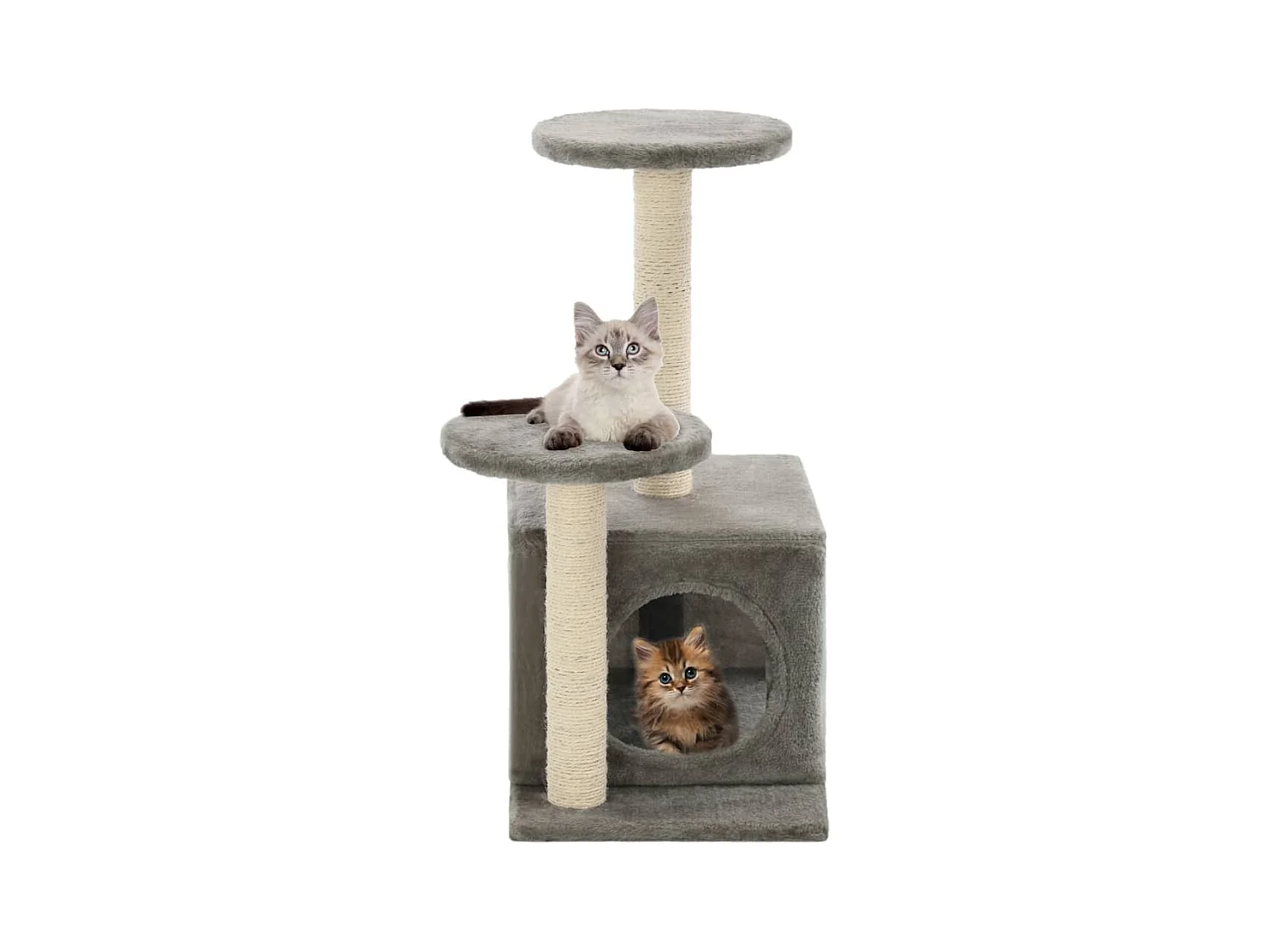 Alice Claire  Arbre à chat avec griffoirs en sisal 60 cm Gris