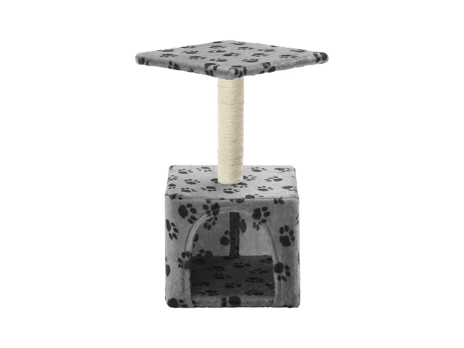 Sara Teresa  Arbre à chat avec griffoirs en sisal 55 cm Gris Motif de pattes