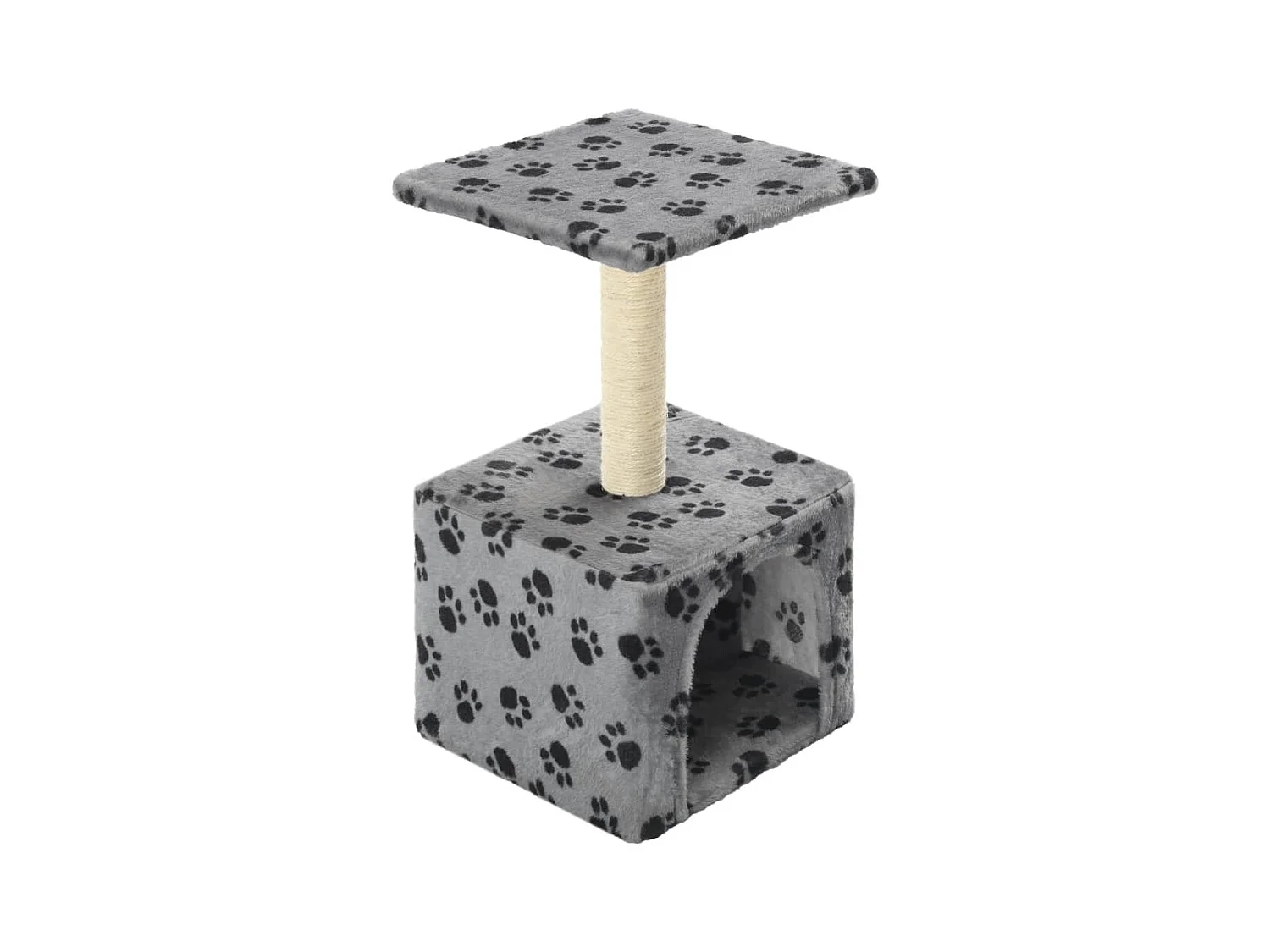 Sara Teresa  Arbre à chat avec griffoirs en sisal 55 cm Gris Motif de pattes