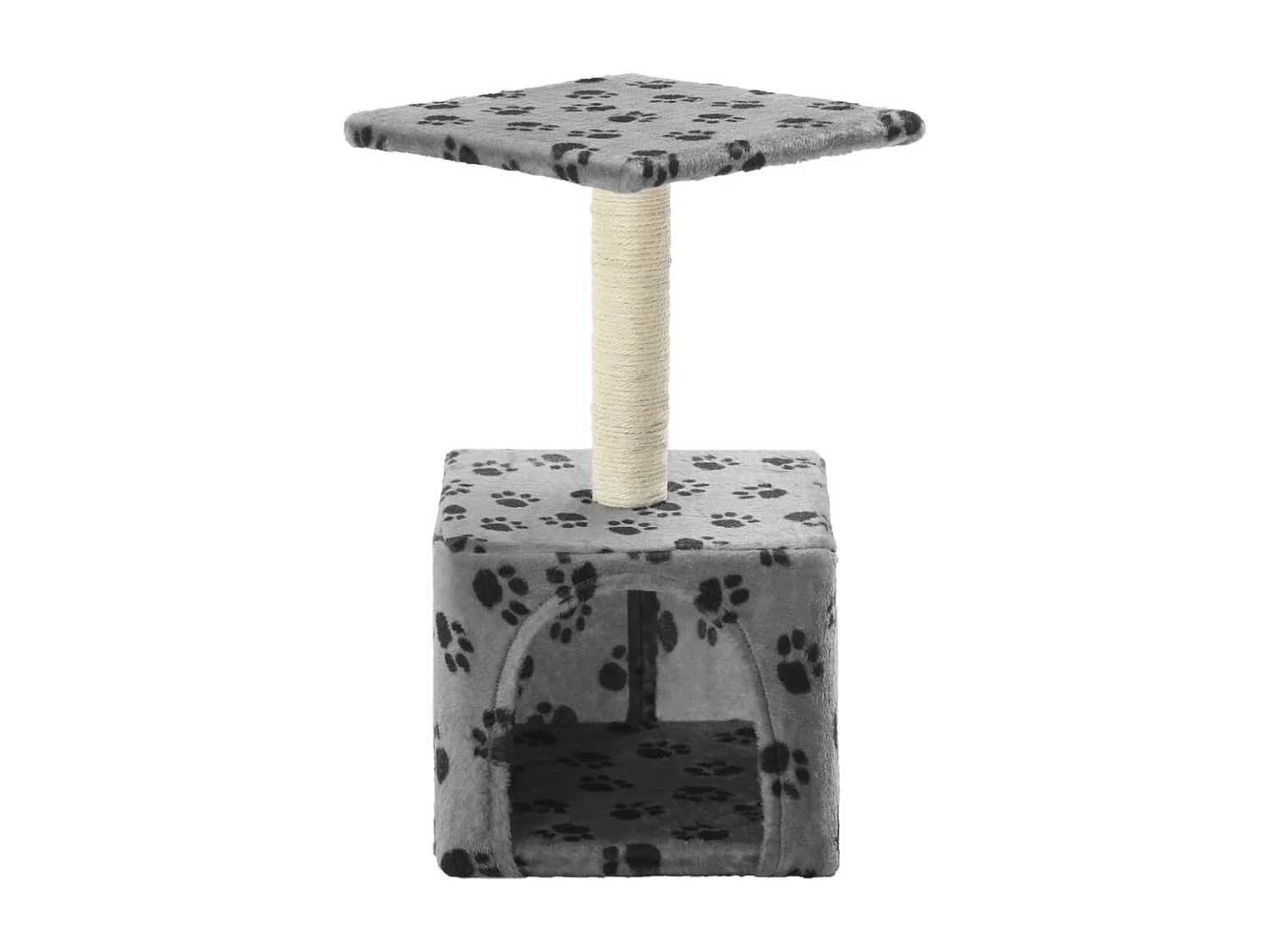 Sara Teresa  Rascador para gatos con poste de sisal 55 cm huellas beige