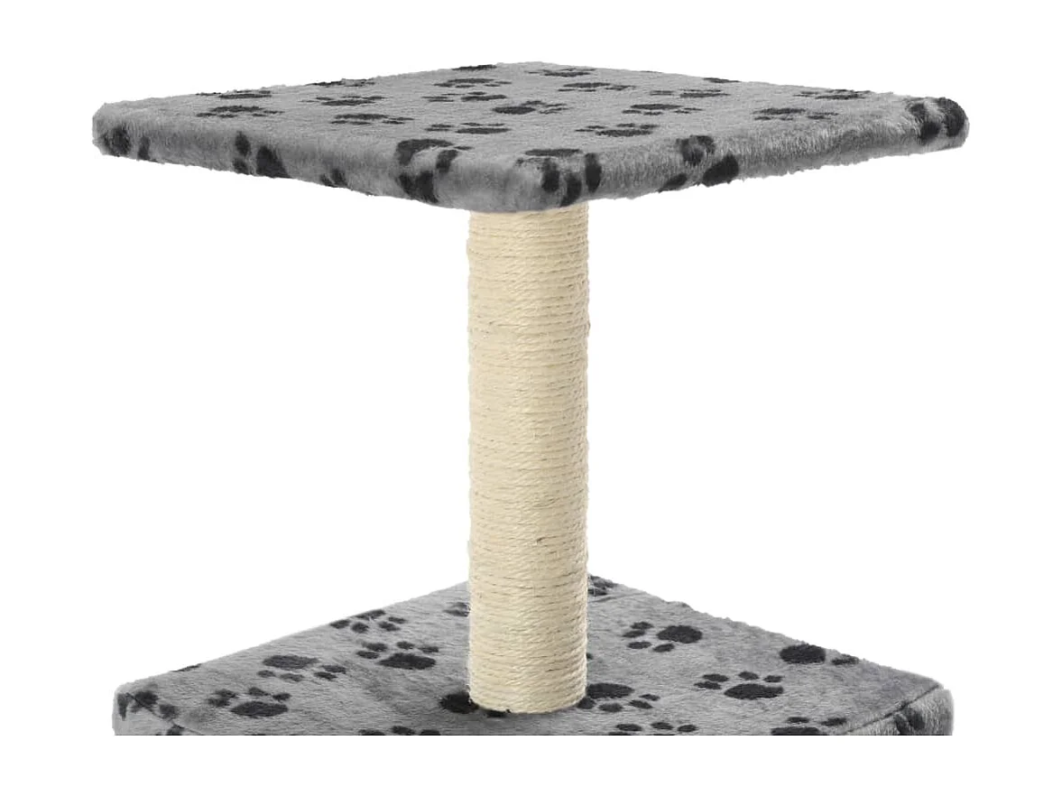 Sara Teresa  Rascador para gatos con poste de sisal 55 cm huellas beige