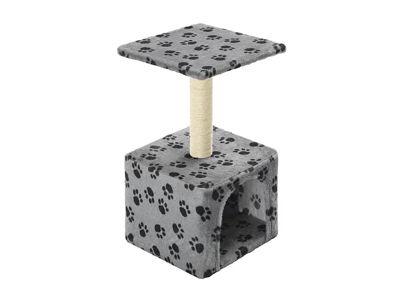 Sara Teresa  Rascador para gatos con poste de sisal 55 cm huellas beige