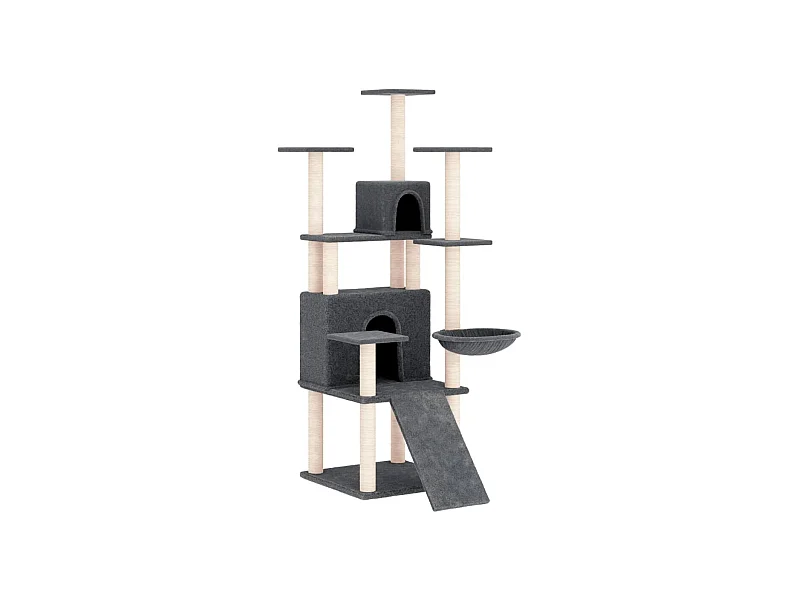 Coeur d'Alene  Arbre à chat avec griffoirs en sisal Gris foncé 154 cm