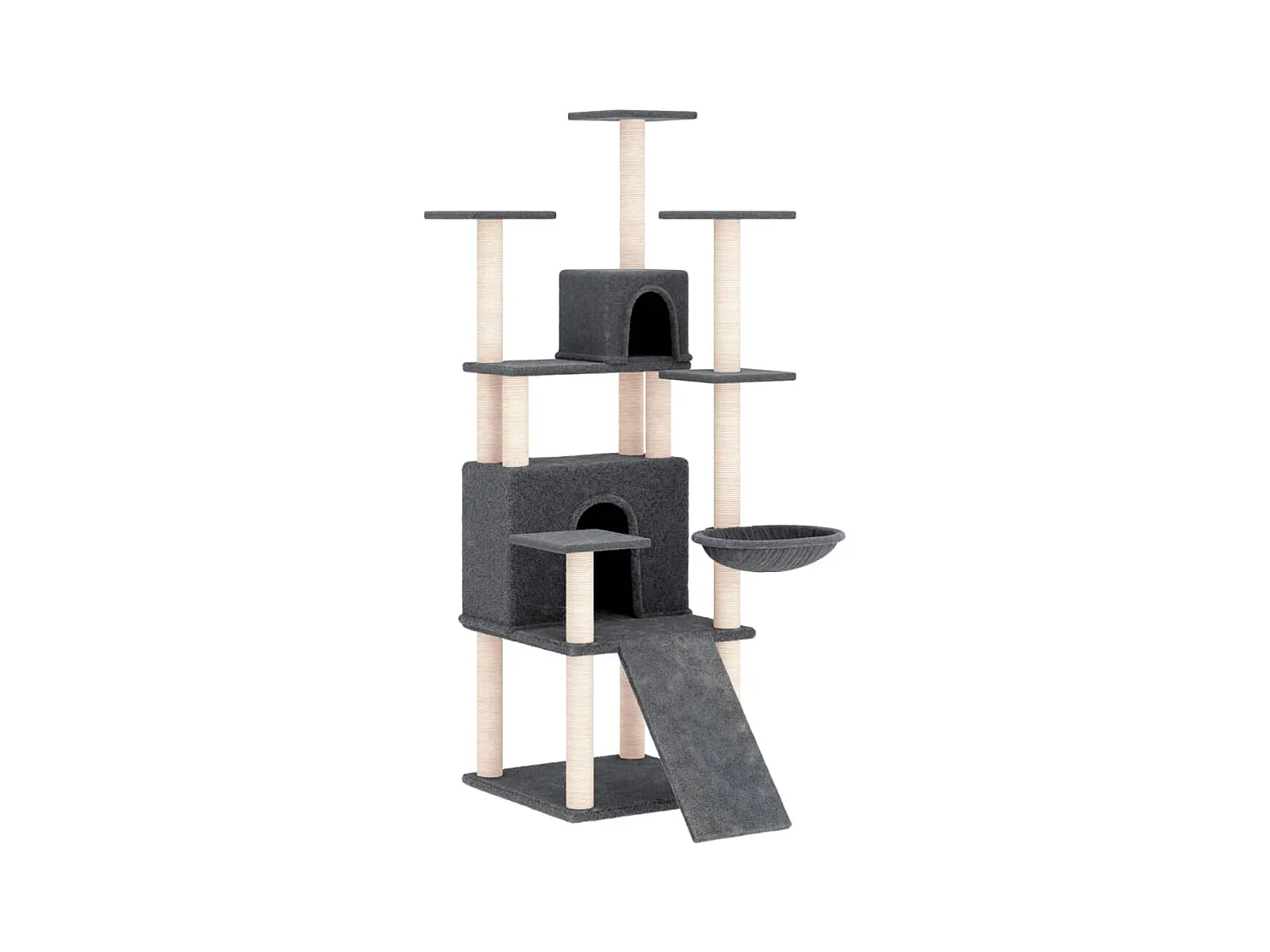 Coeur d'Alene  Arbre à chat avec griffoirs en sisal Gris foncé 154 cm