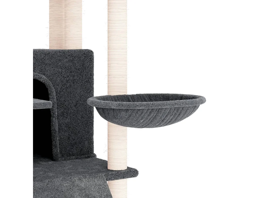 Coeur d'Alene  Arbre à chat avec griffoirs en sisal Gris foncé 154 cm