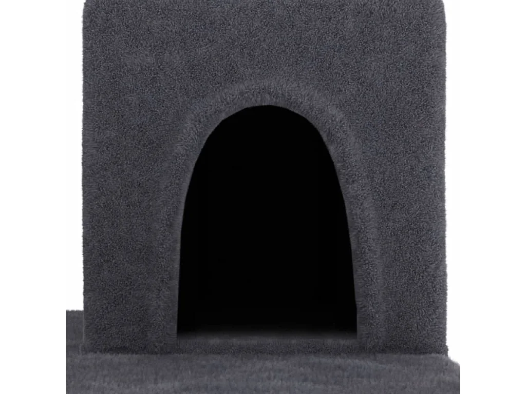 Wundir  Arbre à chat avec griffoirs en sisal Gris foncé 154 cm