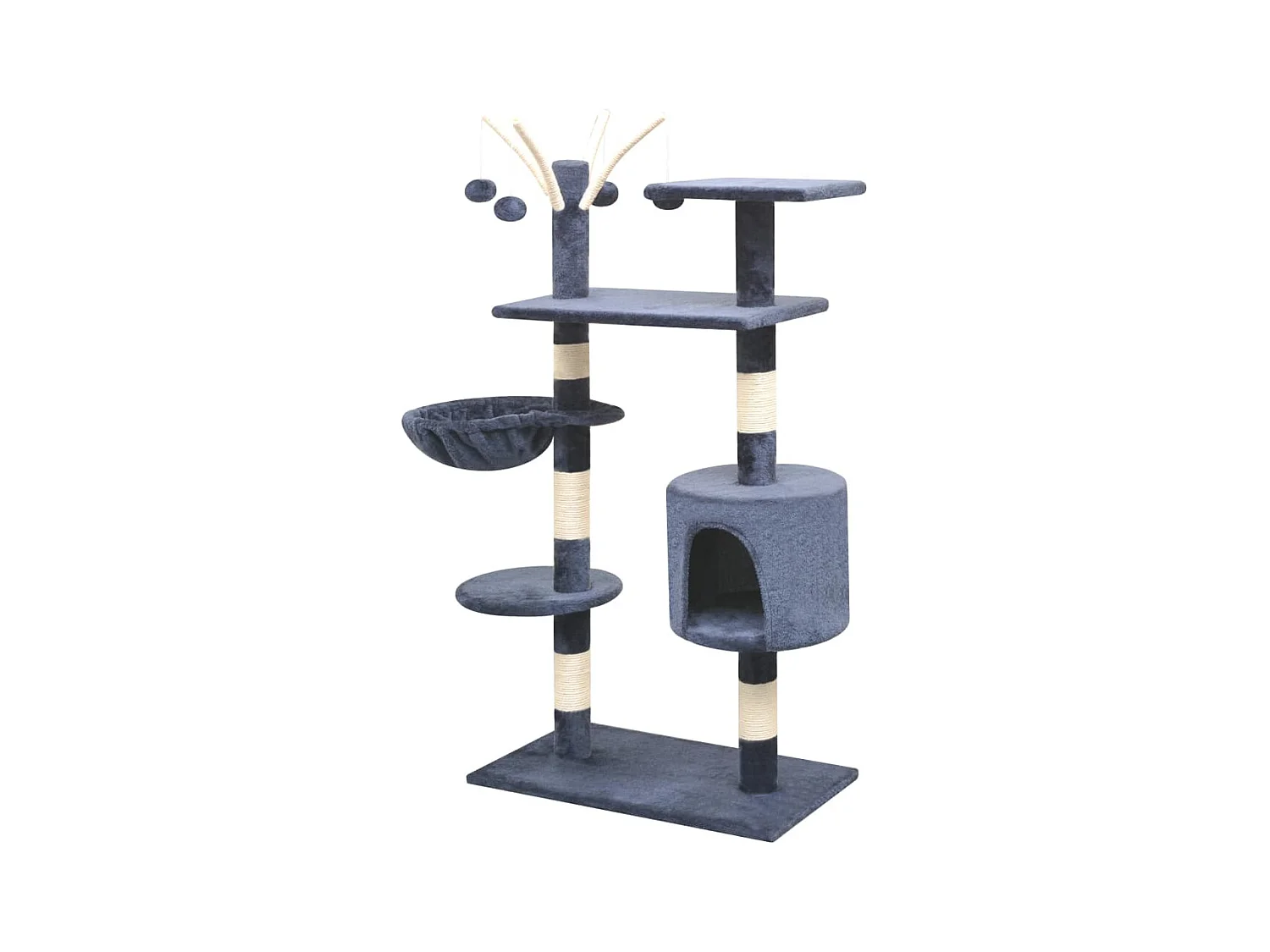 Bellmead  Arbre à chat avec griffoirs en sisal 125 cm Bleu foncé