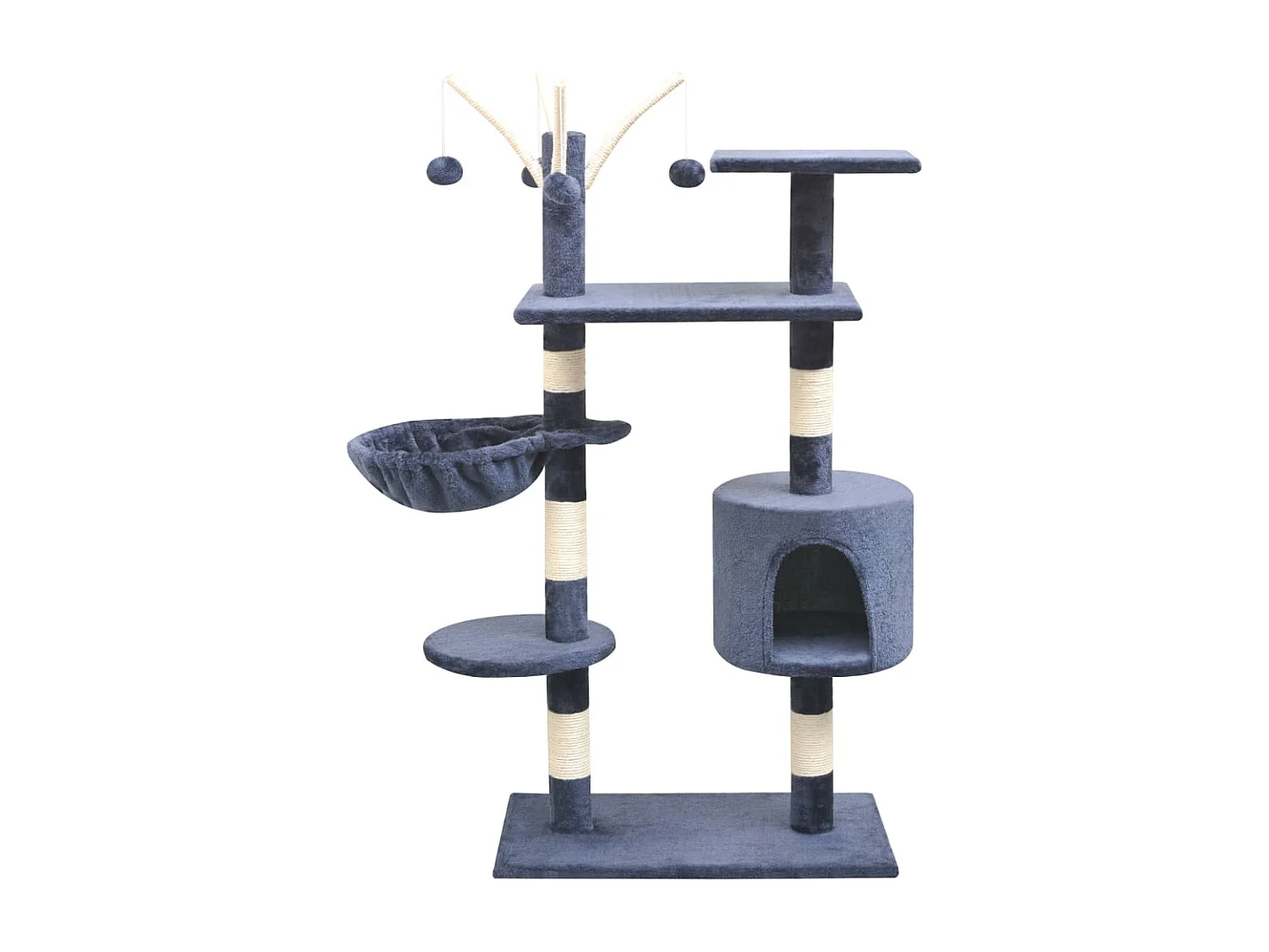 Bellmead  Arbre à chat avec griffoirs en sisal 125 cm Bleu foncé