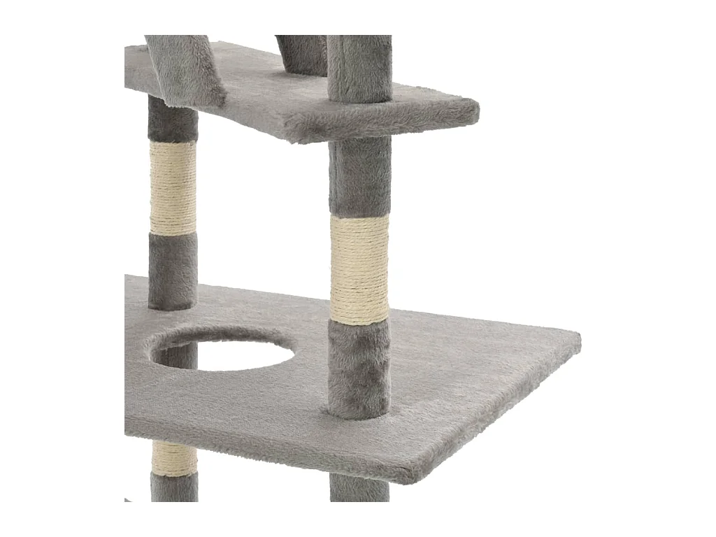 Sophie-Victoria  Arbre à chat avec griffoirs en sisal 230-260 cm Gris
