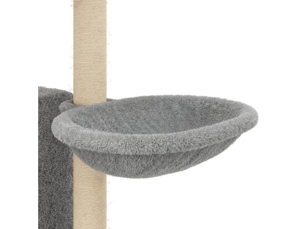 Goryn  Arbre à chat avec griffoirs en sisal Gris clair 131 cm