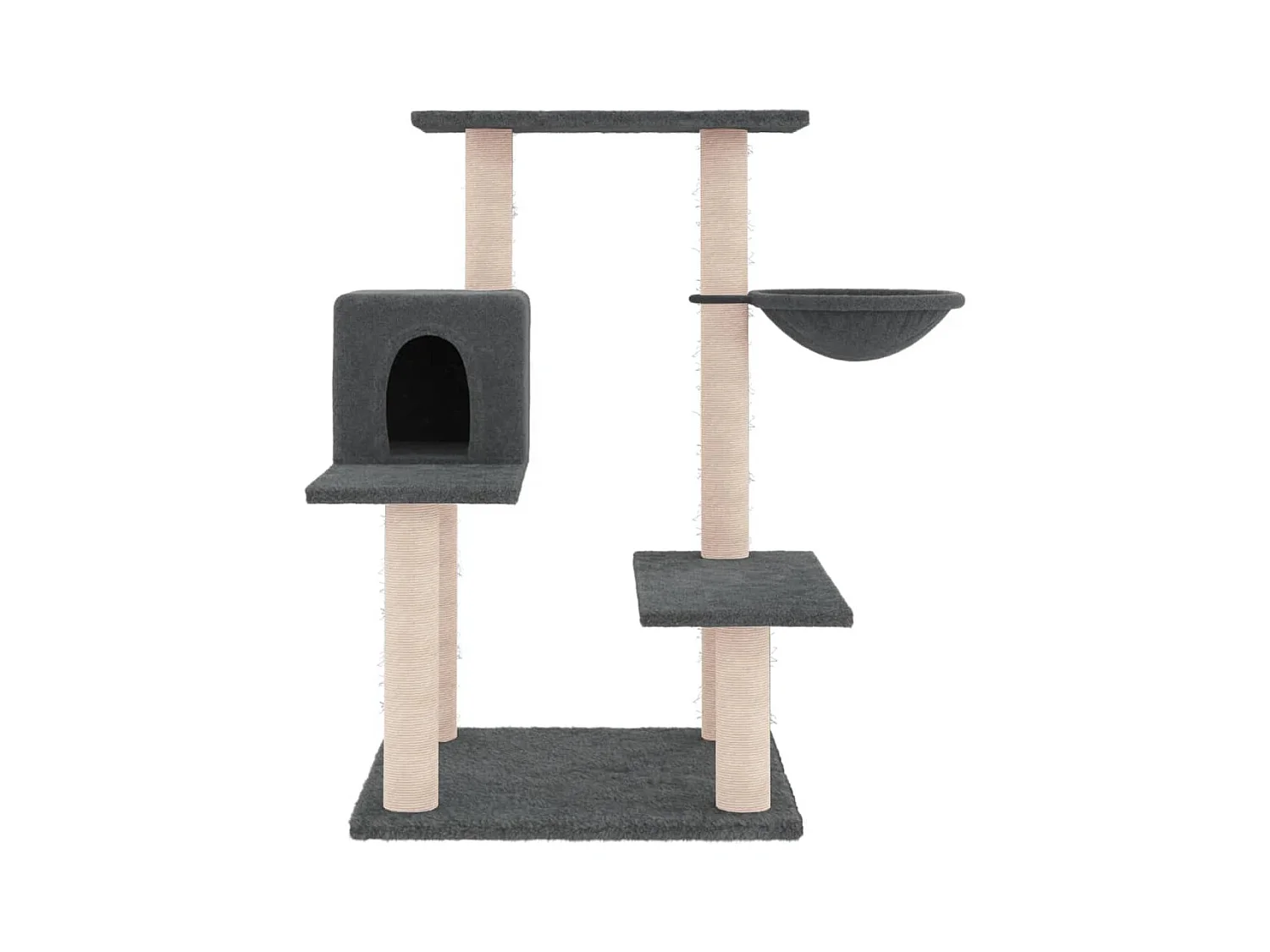 Terrence  Arbre à chat avec griffoirs en sisal gris foncé 82,5 cm