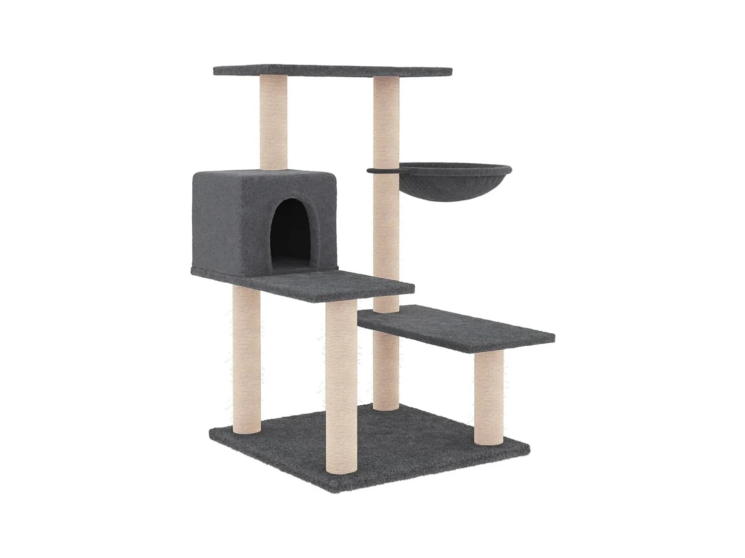 Terrence  Arbre à chat avec griffoirs en sisal gris foncé 82,5 cm