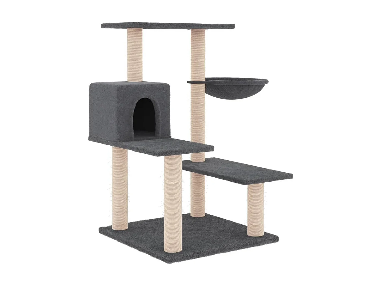 Terrence  Arbre à chat avec griffoirs en sisal gris foncé 82,5 cm