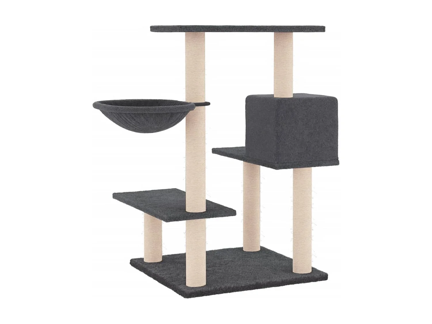 Terrence  Arbre à chat avec griffoirs en sisal gris foncé 82,5 cm