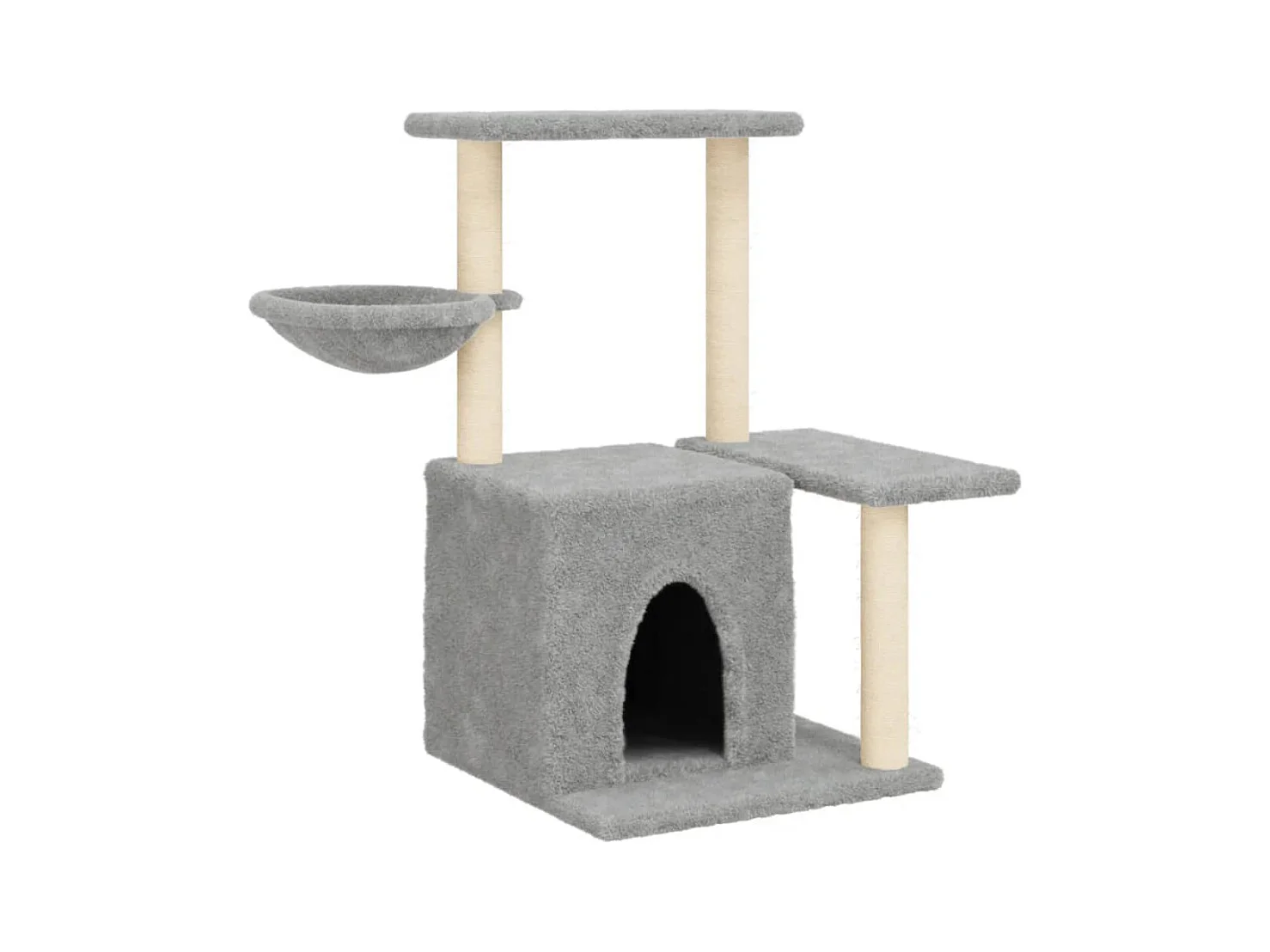 Hildborg  Arbre à chat avec griffoirs en sisal Gris clair 83 cm