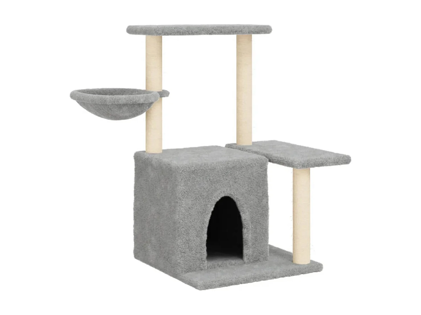 Hildborg  Arbre à chat avec griffoirs en sisal Gris clair 83 cm