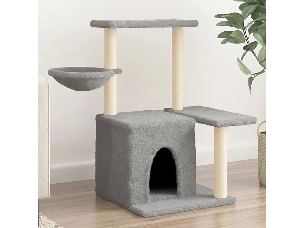 Hildborg  Arbre à chat avec griffoirs en sisal Gris clair 83 cm