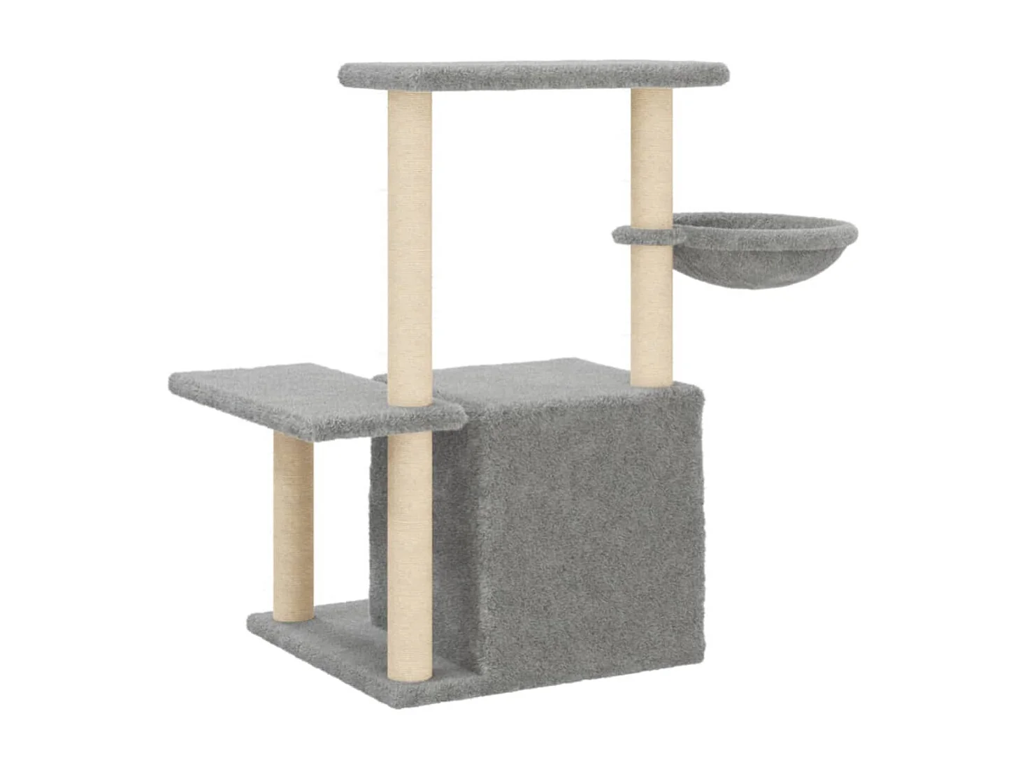 Hildborg  Arbre à chat avec griffoirs en sisal Gris clair 83 cm