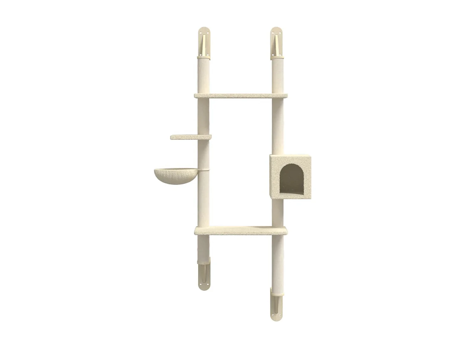 Prolenta Premium -  Arbre à chat mural avec griffoir crème 180 cm