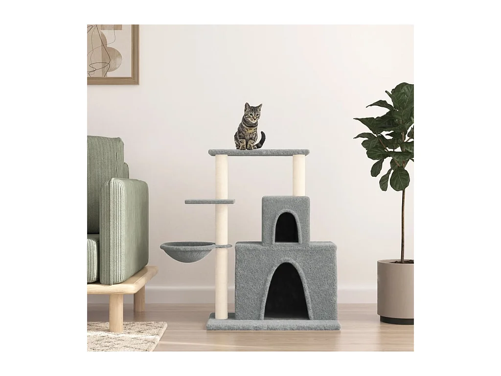 Fort Leonard Wood  Arbre à chat avec griffoirs en sisal Gris clair 83 cm