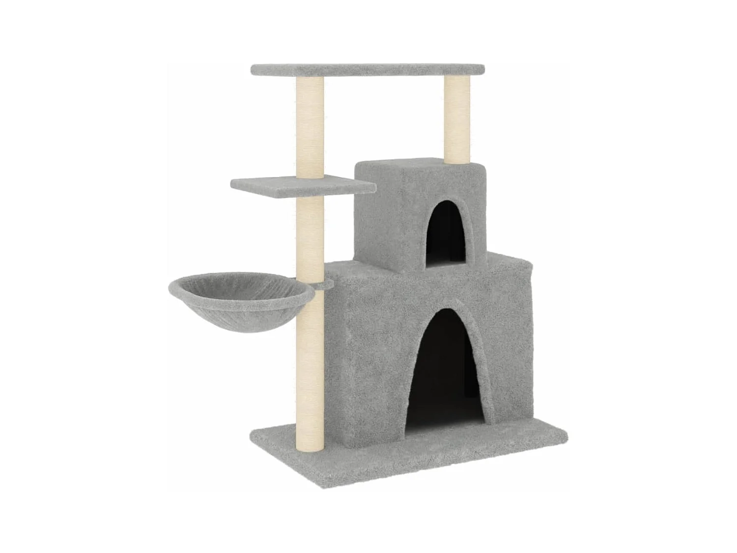Fort Leonard Wood  Arbre à chat avec griffoirs en sisal Gris clair 83 cm