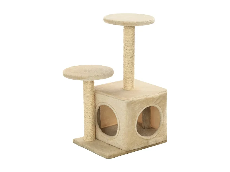 Alice Claire  Arbre à chat avec griffoir en sisal 60 cm Beige