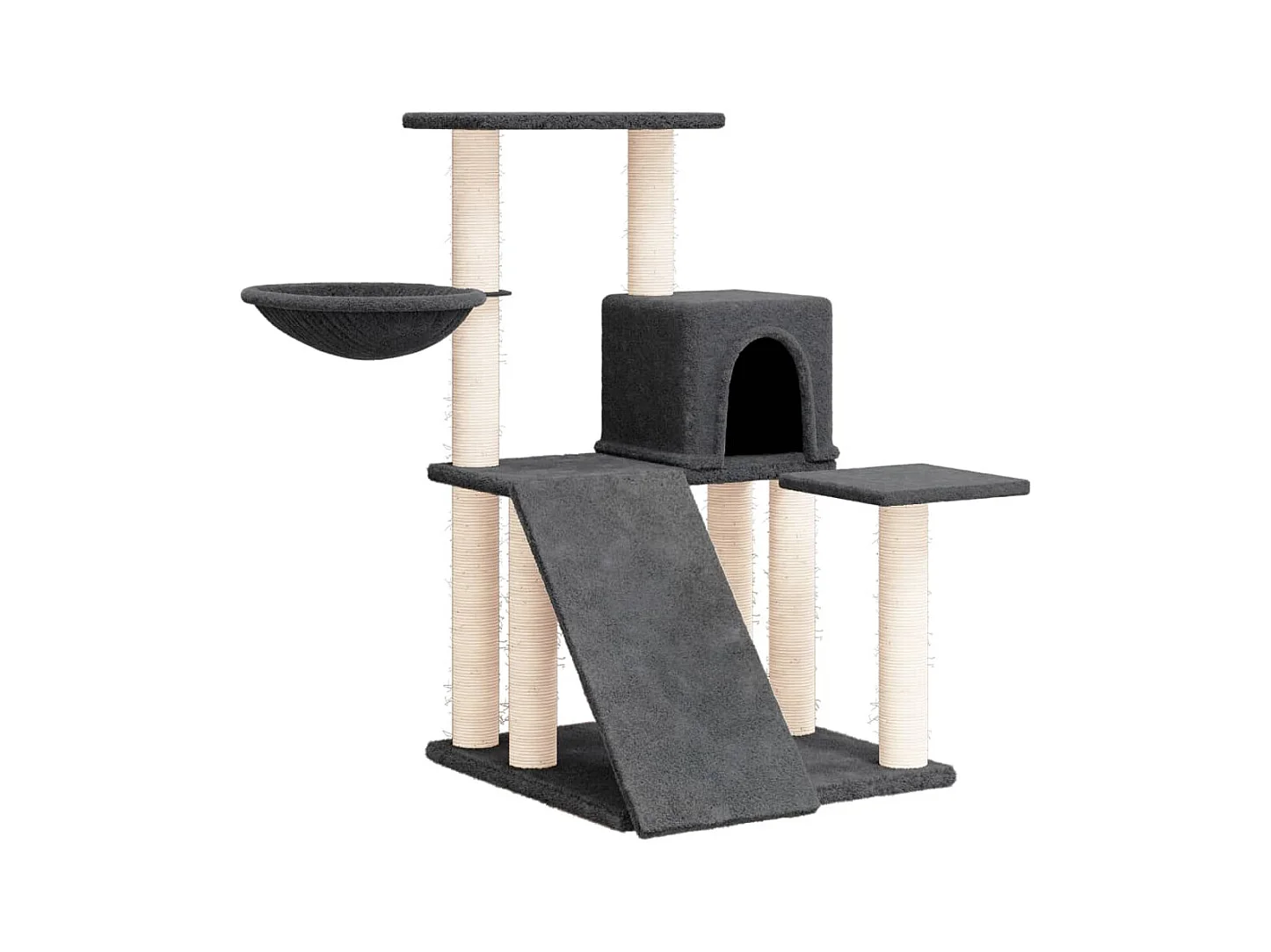 Norvik  Arbre à chat avec griffoirs en sisal Gris foncé 82 cm