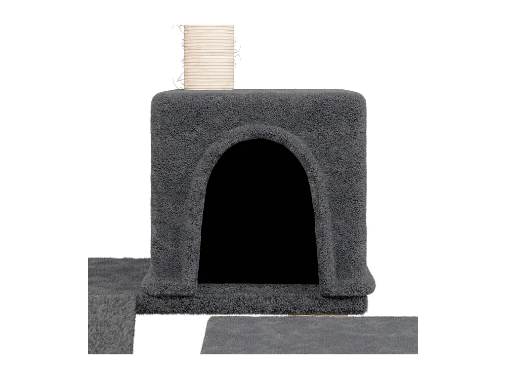 Norvik  Arbre à chat avec griffoirs en sisal Gris foncé 82 cm