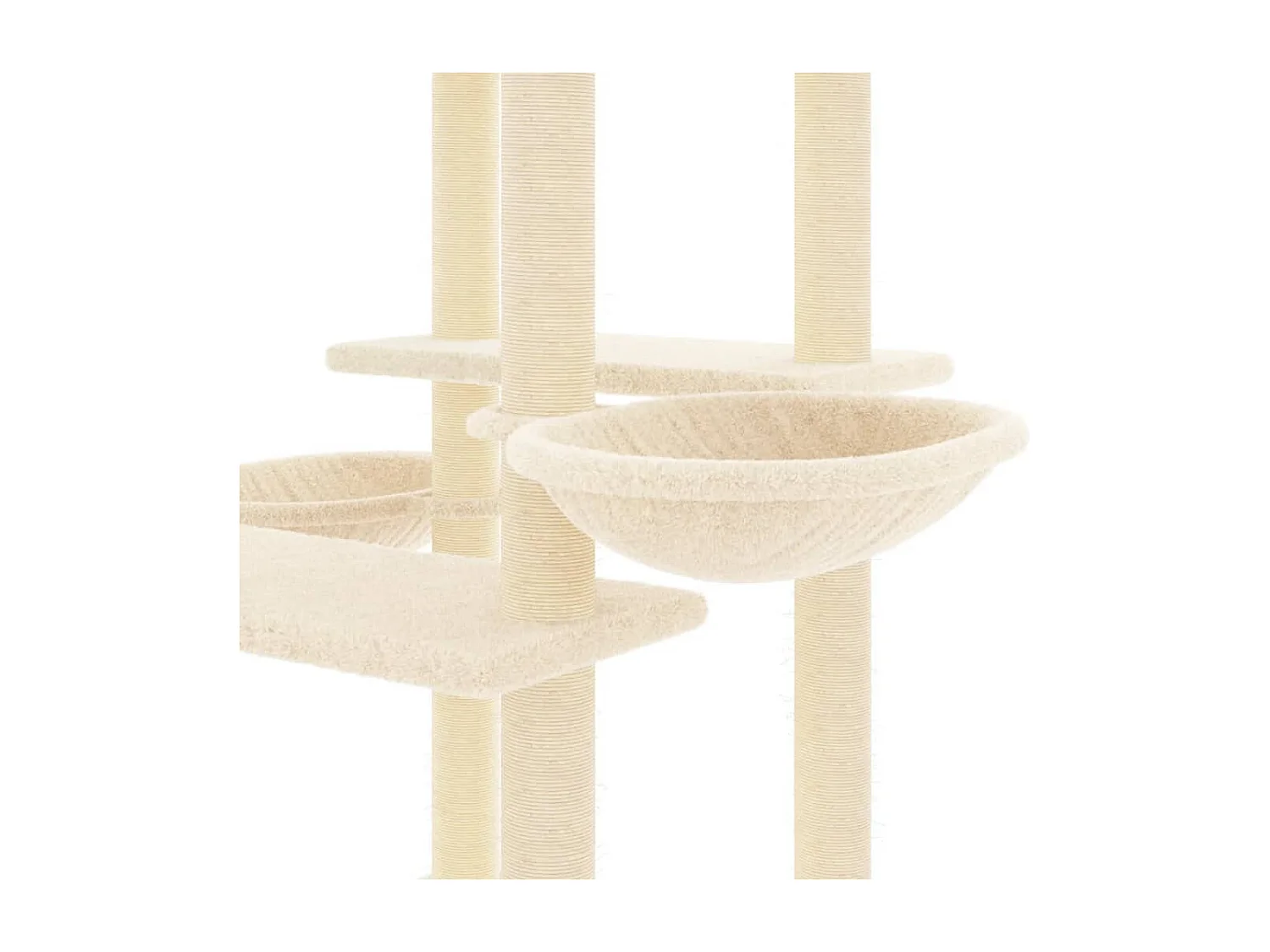 Caithlyn  Arbre à chat avec griffoirs en sisal crème 133 cm