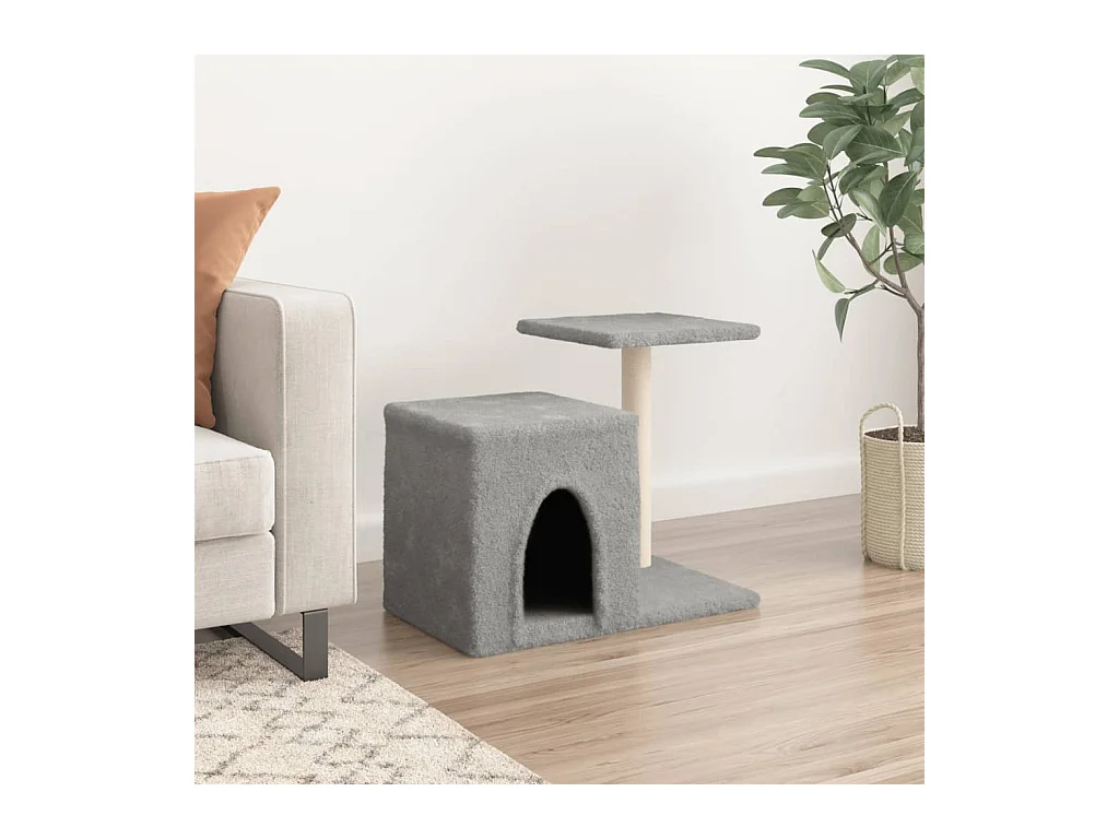 Freja  Arbre à chat avec griffoirs en sisal gris clair 50,5 cm