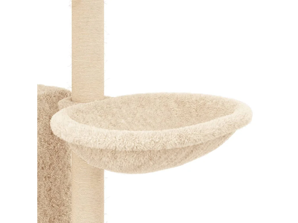 Goryn  Arbre à chat avec griffoirs en sisal Crème 131 cm