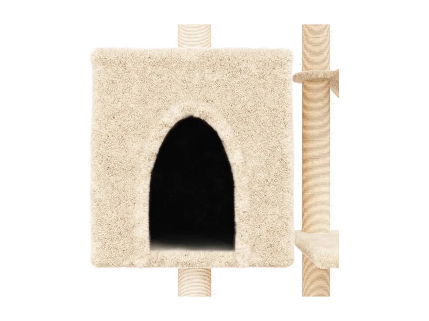 Goryn  Arbre à chat avec griffoirs en sisal Crème 131 cm