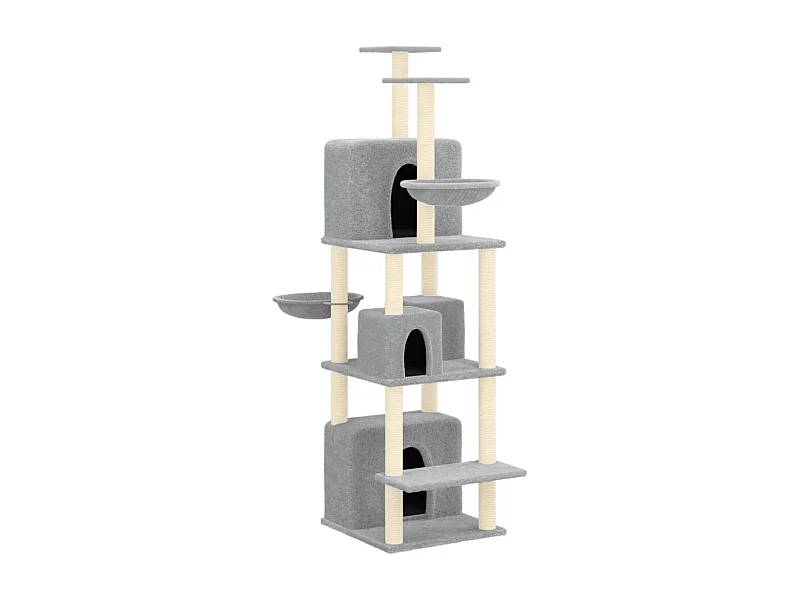 Lorya  Kattenmeubel met sisal krabpalen 180 cm lichtgrijs