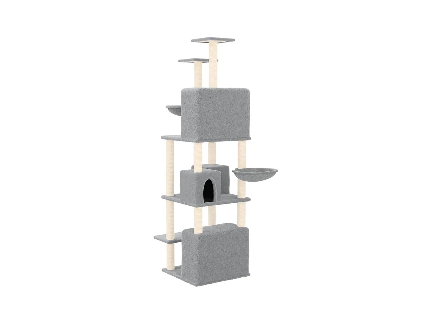 Lorya  Arbre à chat avec griffoirs en sisal Gris clair 180 cm