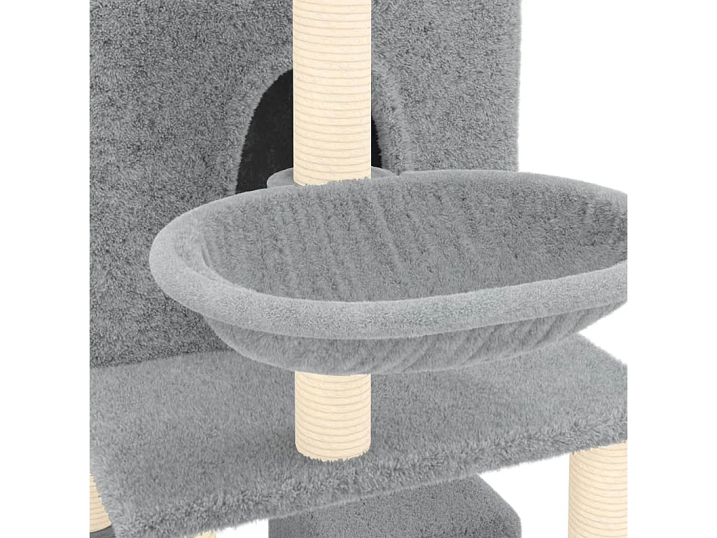 Lorya  Arbre à chat avec griffoirs en sisal Gris clair 180 cm