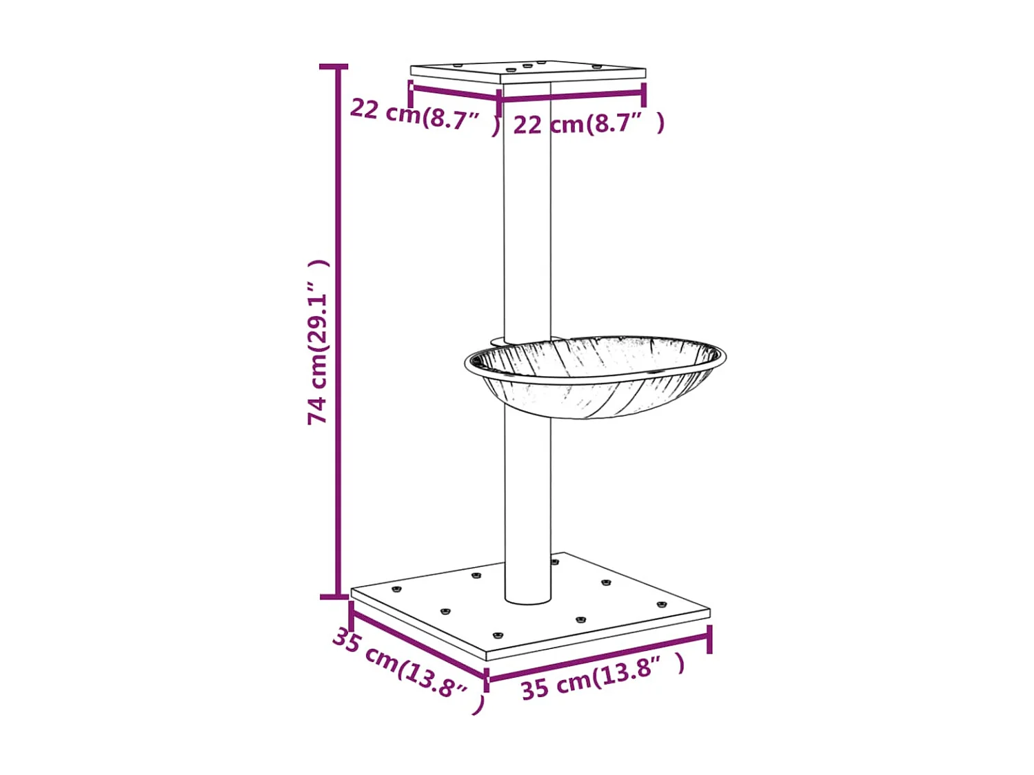Prolenta Premium -  Arbre à chat avec griffoir en sisal Crème 74 cm