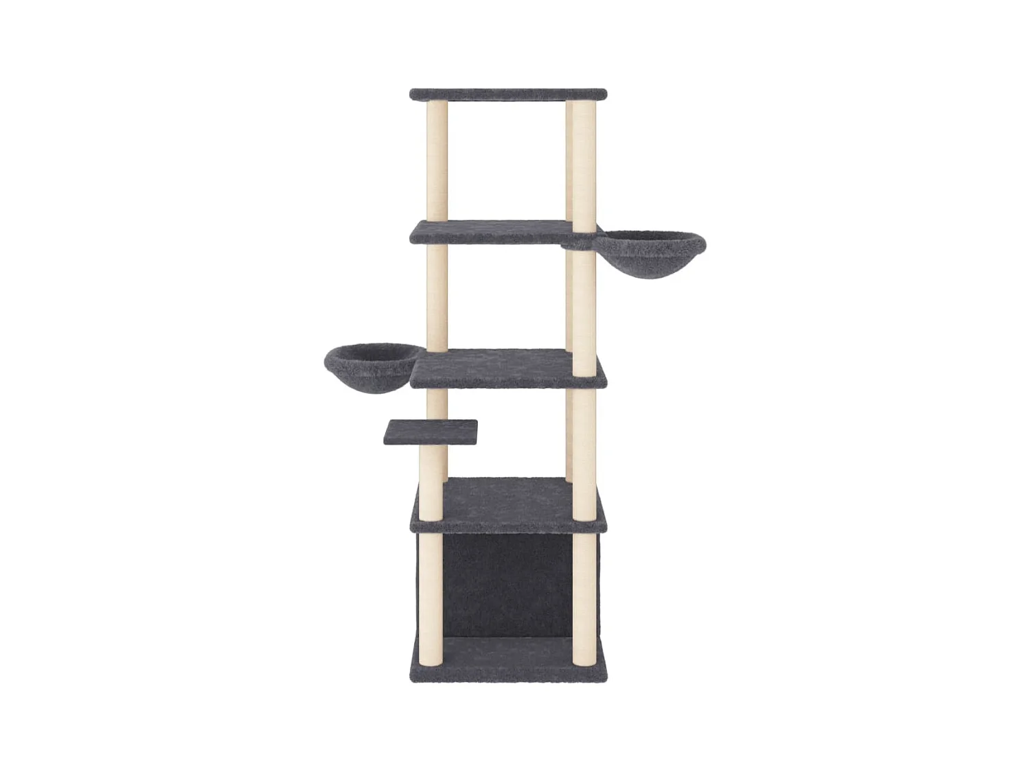 Domenico Salvatore  Arbre à chat avec griffoirs en sisal gris foncé 147 cm