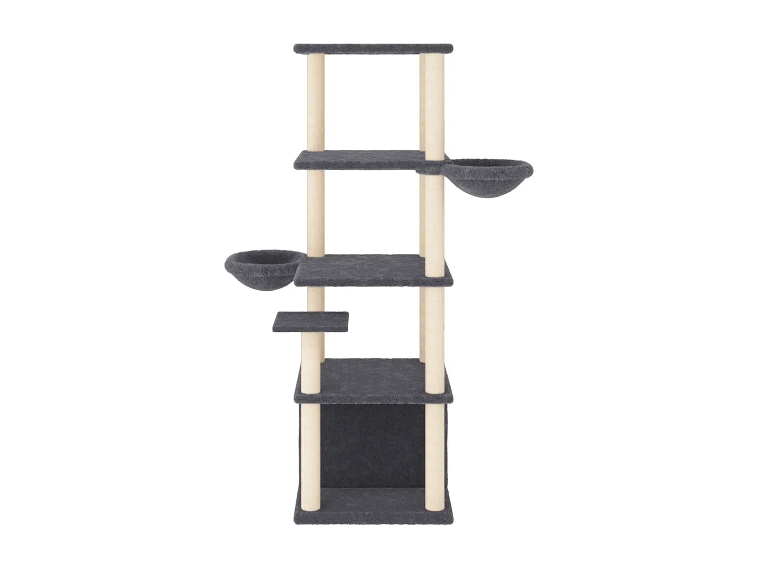 Domenico Salvatore  Arbre à chat avec griffoirs en sisal gris foncé 147 cm