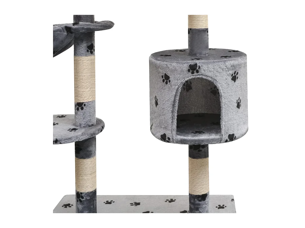 Bellmead  Arbre à chat et griffoir Sisal 125 cm Empreintes de pattes Gris